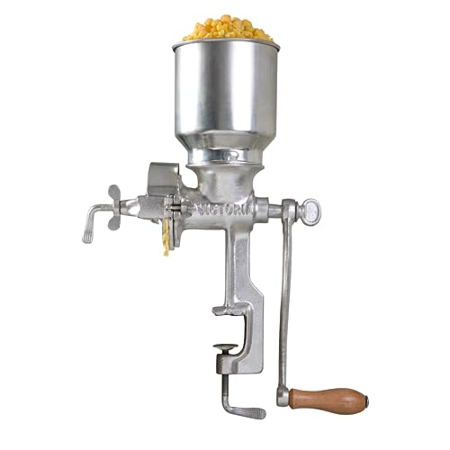 Colombian Manual High-Hopper Grain Grinder - Silver