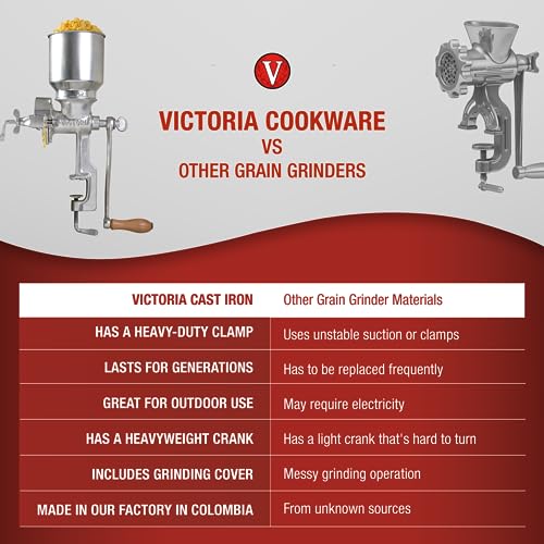 Colombian Manual High-Hopper Grain Grinder - Silver