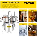 VEVOR 3 Gallon Stainless Steel Alcohol Distiller Kit