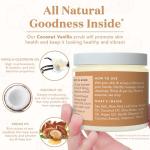 Coconut Vanilla Vegan Body Scrub with Spoon