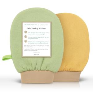 Vegan Exfoliating Gloves - 2 Pack Scrub Mitts