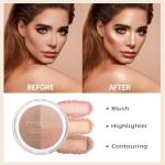 PHOERA Vegan Contour Palette: Highlight, Bronze, Blush