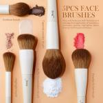 Vegan Soft Face Makeup Brush Set - 5 Pcs