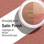 PHOERA Vegan Contour Palette: Highlight, Bronze, Blush