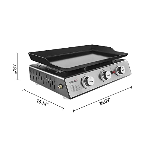 Royal Gourmet Portable 3-Burner Gas Grill Griddle