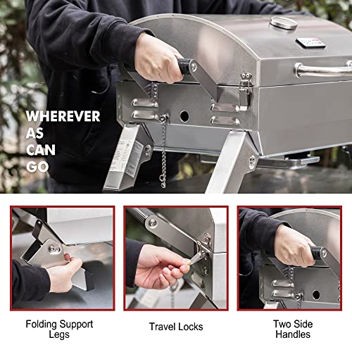 Portable Stainless Steel BBQ Grill, 10000 BTU