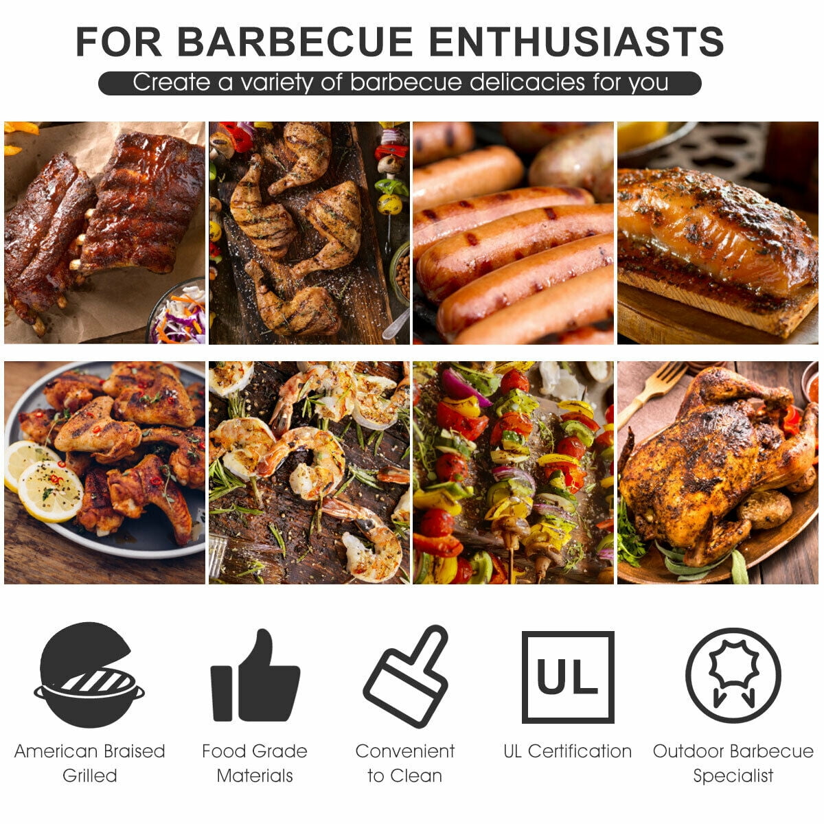 Costway Electric BBQ Grill - 4 Temperature Setting