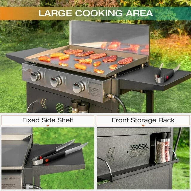 Outdoor Flat Top Gas Griddle Grill - 33000 BTU