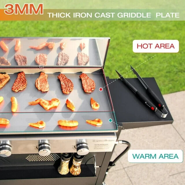 Outdoor Flat Top Gas Griddle Grill - 33000 BTU