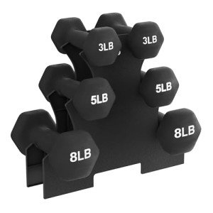 BalanceFrom 32 lb Neoprene Dumbbell Set with Stand