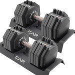 Adjustable 55 lb Dumbbells with Copper Handle Pair