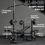 Mikolo 8-in-1 Olympic Weight Bench Set
