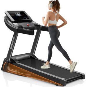 UMAY Folding Incline Treadmill with Pulse Sensors