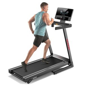 RUNOW Foldable Treadmill with Manual Incline and Bluetooth