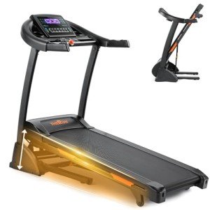 THERUN Folding Treadmill with Auto Incline & Apps
