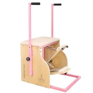 Sturdy Pilates Chair for Home Workouts - Pink/White