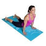 Teal Floral Pattern Yoga Mat - 24" x 68