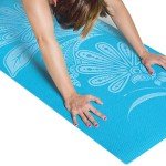 Teal Floral Pattern Yoga Mat - 24" x 68