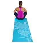 Teal Floral Pattern Yoga Mat - 24" x 68