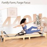 Foldable Oak Wood Pilates Reformer with Accessories