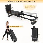 Foldable Pilates Reformer with Jump Board for Home