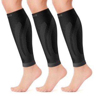 Cambivo Calf Compression Sleeves - 3 Pairs, Black