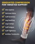 Cambivo Calf Compression Sleeves - 3 Pairs, Black