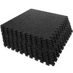 12 Pcs Rubber Top Interlocking Gym Floor Mats
