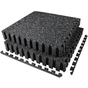 Heavy-Duty Interlocking Gym Floor Mats - 48 Sq Ft