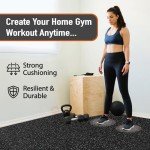 Heavy-Duty Interlocking Gym Floor Mats - 48 Sq Ft