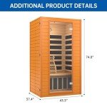 RESTISLAND 1-2 Person Indoor Infrared Sauna Room
