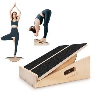 2-in-1 Wooden Slant Board for Stretching & Balance