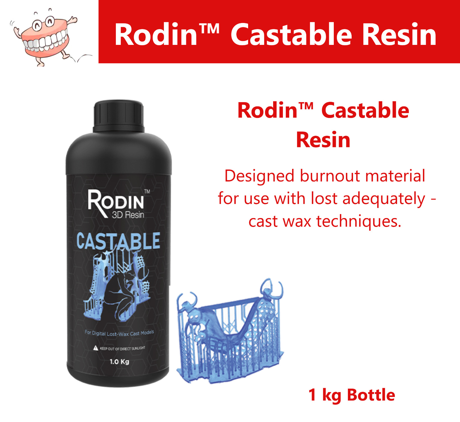 Rodin™ Castable Dental Resin for 3D Printers