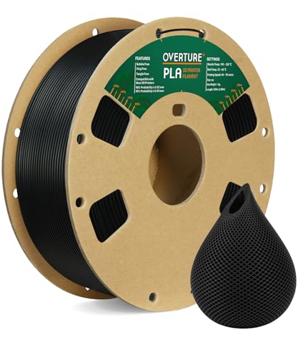 OVERTURE 1kg Silk PLA Filament 1.75mm Black