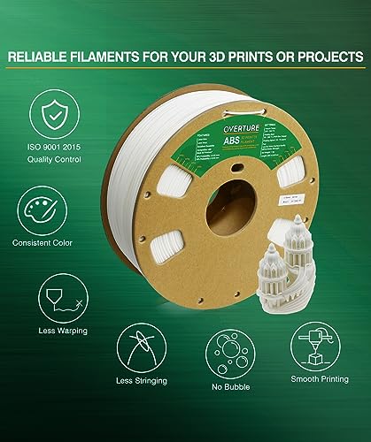 OVERTURE 1kg Gray ABS Filament for 3D Printers