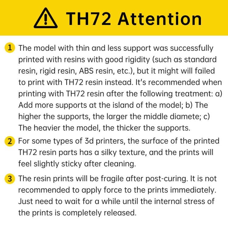 TH72 Flexible Tough 3D Printer Resin for Figurines