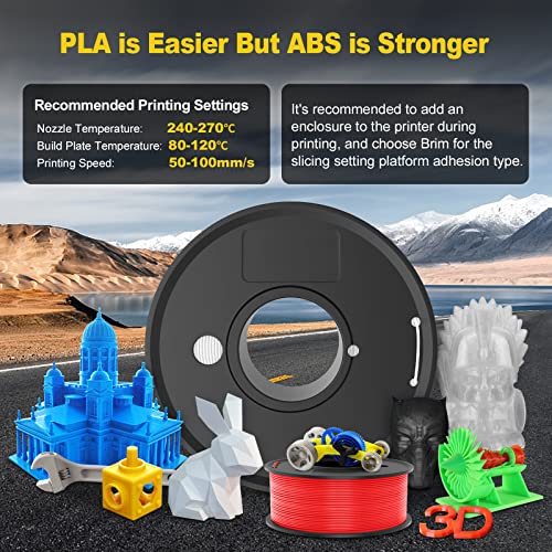 SUNLU 1kg ABS 3D Printer Filament, Black