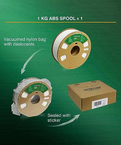 OVERTURE 1kg Gray ABS Filament for 3D Printers