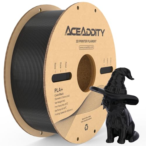 Aceaddity PLA+ 1.75mm Black Filament, 1KG