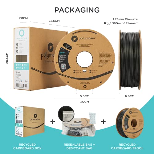 Polymaker 1.75mm Black ABS Filament - 1kg