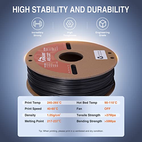 Black KINLUOT 1.75mm ABS 3D Printer Filament