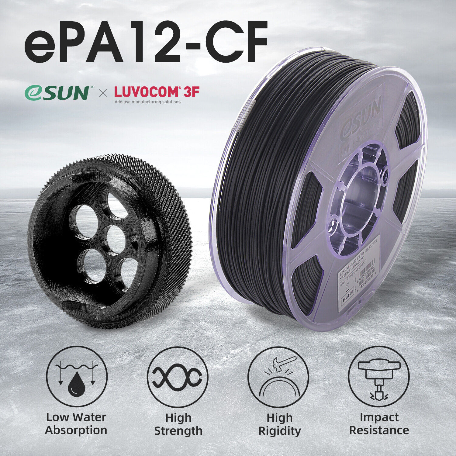 eSUN Carbon Fiber Nylon Filament PA12 for 3D Printers