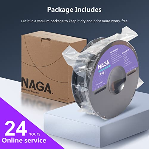 NAGA PA6 Nylon 3D Printer Filament 1.75mm, Black
