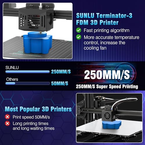 SUNLU T3 FDM 3D Printer: High-Speed, Clog Detection, Auto-Leveling