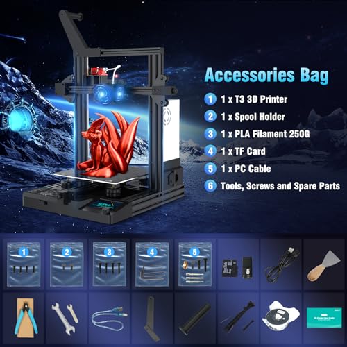 SUNLU T3 FDM 3D Printer: High-Speed, Clog Detection, Auto-Leveling