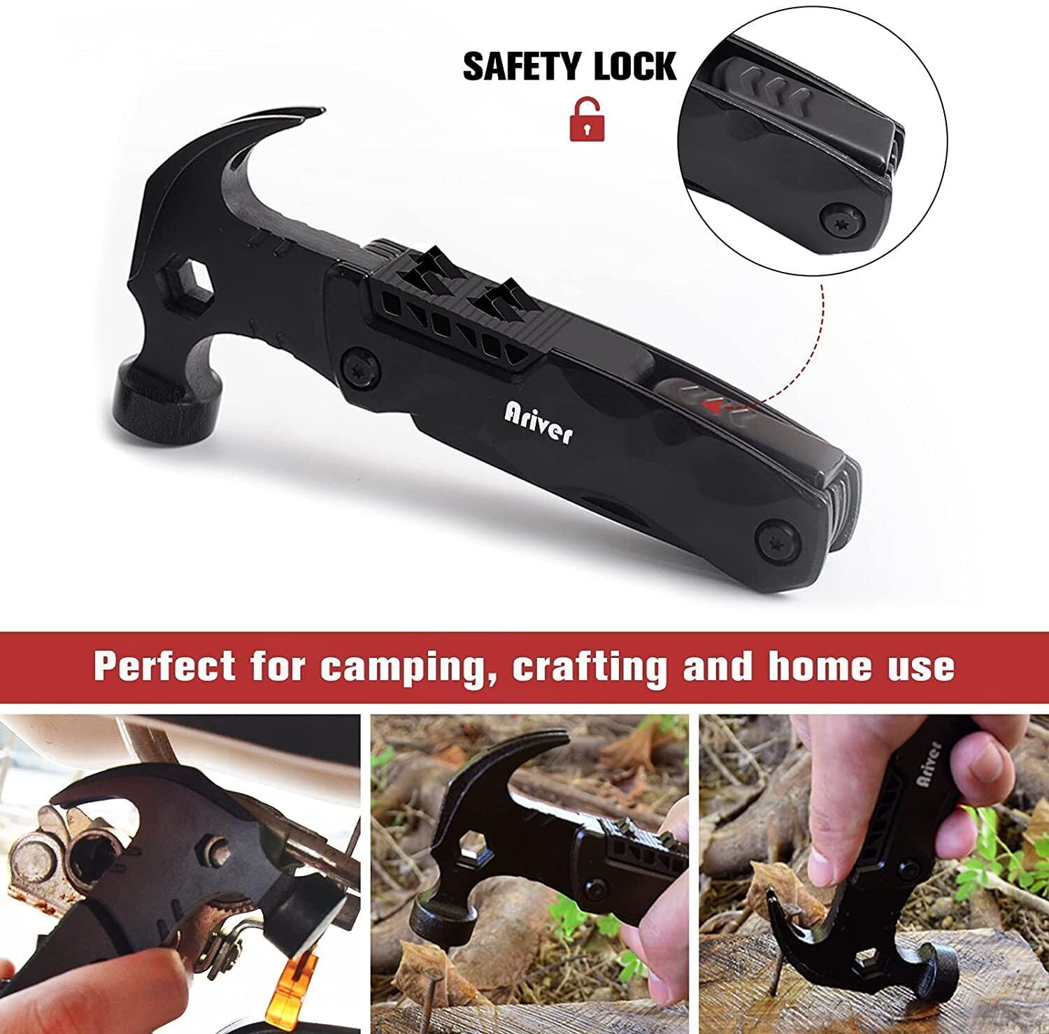 13-in-1 Camping Survival Multi Tool Hammer