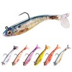 6-Pack Soft Plastic Swim Baits for Bass Fishing