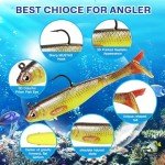 6-Pack Soft Plastic Swim Baits for Bass Fishing