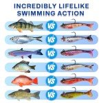 6-Pack Soft Plastic Swim Baits for Bass Fishing