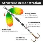 QualyQualy 3-Pack Double Blade Spinner Baits